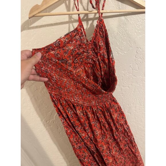 Sivana Maylene Boho Ruffle Paisley Halter Hippie Flare Leg Jumpsuit Romper - Picture 9 of 12